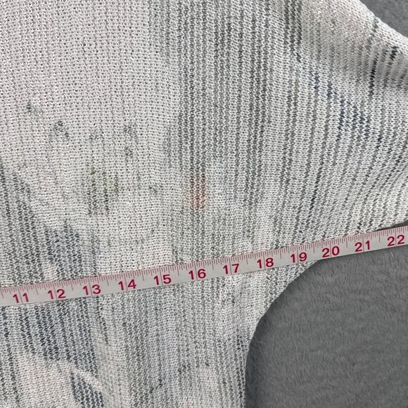 Sioni Silky Knit Sweater Cranes White Multi Size M Beachy Boho Coastal Relaxed - Picture 3 of 7